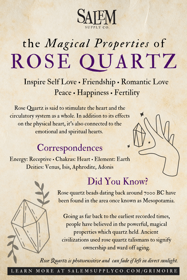 Rose quartz deals metaphysical properties